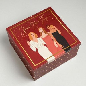 Коробка подарочная «Новогодний», 28.2 ? 28.2 ? 15 см