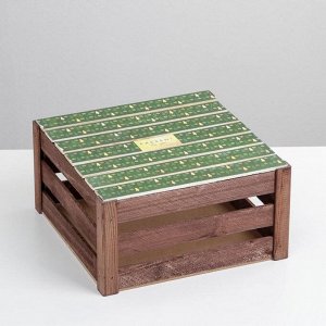 Ящик деревянный «Ёлки», 30 ? 30 ? 10  см