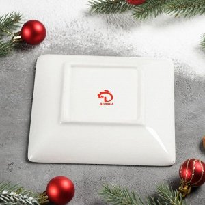 Блюдо сервировочное Доляна «Рождественский снеговик», 15x3 см