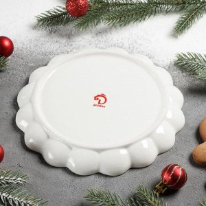 Блюдо сервировочное Доляна «Рождественский снеговик», 20?20?2,5 см