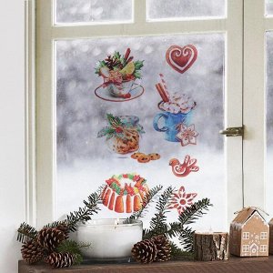 Арт Узор Наклейки на стекло «Новогодние сладости», многоразовые, 20 ? 34 см