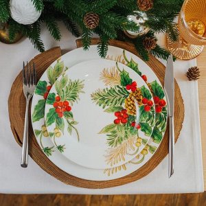 Тарелка десертная Доляна «Рождество», d=19,2 см