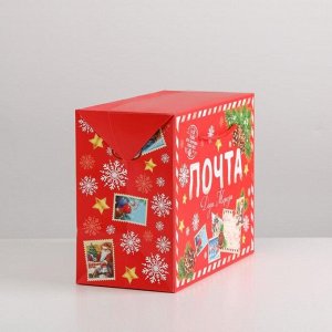 Пакет - коробка подарочный новогодний «Почта Деда Мороза», 23*18*11 см