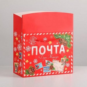 Пакет-коробка «Почта Деда Мороза», 23 х 18 х 11 см