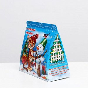 Подарочная коробка "Тигрёнок и снеговик", 24 х 24 х 12 см