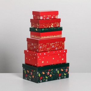 Набор подарочных коробок 10 в 1 «С Новым годом», 12 ? 7 ? 4 - 32.5 ? 20 ? 12.5 см
