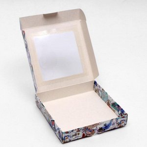 Коробка самосборная "Новогодняя почта", 16 х 16 х 3 см