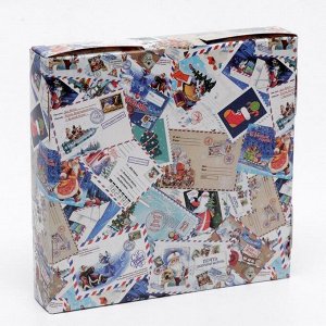 Коробка самосборная "Новогодняя почта", 16 х 16 х 3 см