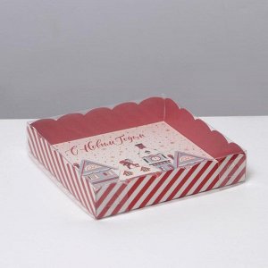 Коробка для кондитерских изделий с PVC крышкой «В ожидании чуда», 15 ? 15 ? 3 см