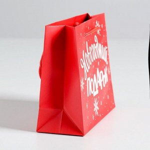 Пакет ламинированный горизонтальный «Новогодний подарок», S 5.5 см ? 15 см ? 12 см