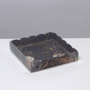 Коробка для кондитерских изделий с PVC крышкой «Мрамор», 15 ? 15 ? 3 см