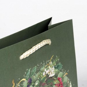 Пакет ламинированный вертикальный «Новогодний венок», MS 18 ? 23 ? 8 см