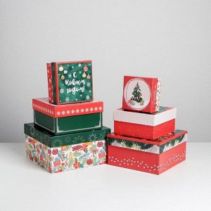 Набор подарочных коробок 6в1 «Новогодний», 10 ? 10 ? 6 - 20 ? 20 ? 11 см