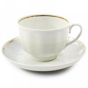 Чашка чайная фарфоровая "Золотой борт" 275мл, форма "Гранато
