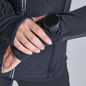 Куртка для бега женская kiprun warm черная kiprun
