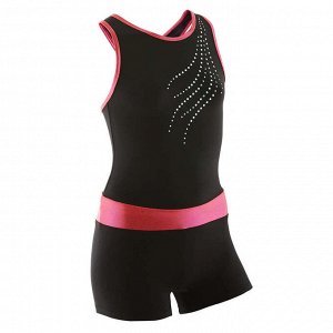 Комбинезон для спортивной гимнастики женские розовые DOMYOS