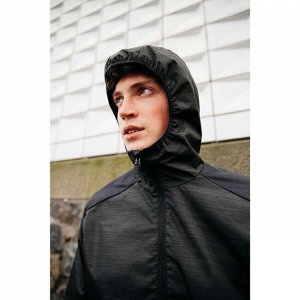 Куртка дождевик для бега мужская run rain черная kalenji