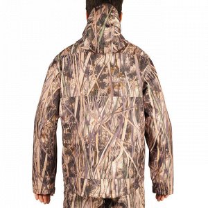 Куртка для охоты водонепроницаемая с болотным камуфляжем 100 SOLOGNAC