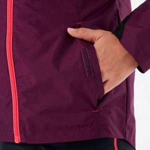 Куртка водонепроницаемая походная для детей 7–15 лет фиолетовая MH500