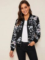 SHEIN Цветочная куртка-бомбер на молнии
