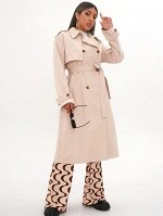 SHEIN Тренч двубортный с поясом