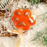 Мини-печенье на палочке «Лапка» оранжевая, 15 г