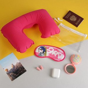 Дорожный набор "Art of travel", подушка, маска, беруши, зеркальце-расческа 5234784