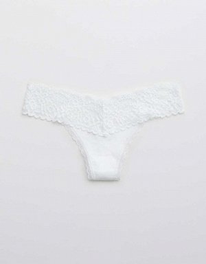 Aerie Cotton Eyelash Lace Thong Underwear