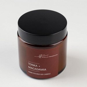 Свеча ароматическая в банке Stella Fragrance "TONKA MACADAMIA", соевый воск, 90 гр.