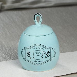 Чайная пара "Петелька", цвет голубой, 2 предмета: чайник 0.8 л, сахарница 0.5 л