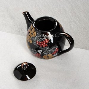 Набор чайный "Петелька", 2 предмета, чёрный, рябина, 0.8/0.5 л