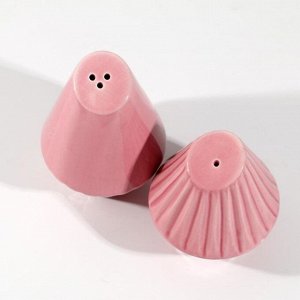 Солонка и перечница «Геометрия», 14.5x10.8 см, розовые