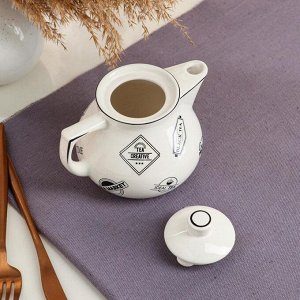 Чайник для заварки "Инжир", белый, чай, 0.45 л