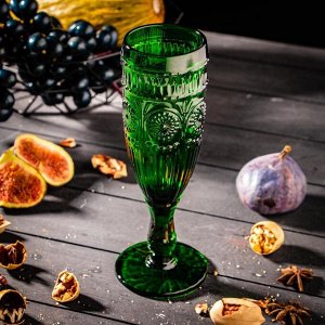 Бокал стеклянный для шампанского Magistro «Ларго», 180 мл, 7?19,7 см, цвет зелёный