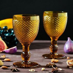 Набор бокалов стеклянных Magistro «Вилеро», 280 мл, 8?16 см, 2 шт, цвет жёлтый