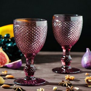 Набор бокалов стеклянных Magistro «Вилеро», 280 мл, 8?16 см, 2 шт, цвет розовый