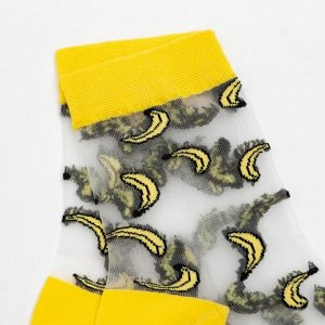 Носки женские стеклянные нжст2039-01 "Бананы" цвет жёлтый, р-р