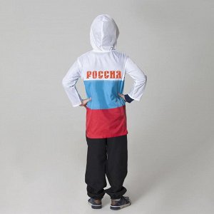 Дождевик детский "Россия", триколор, ткань плащёвая с водоотталкивающей пропиткой, рост