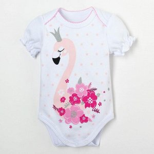 Набор Крошка Я: боди, юбка, повязка Flamingo, белый/розовый, рост, см