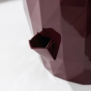 Кашпо с прикорневым поливом 3 л "Ruby", цвет бордо, черная вставка