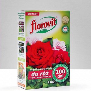 Удобрение гранулированное Florovit длительного действия для роз и кустарников 100 дней, 1 кг