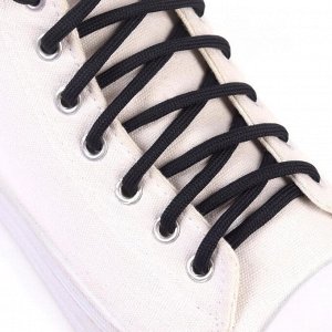 Шнурки для обуви, пара, круглые, d = 5 мм, 110 см, цвет тёмно-синий