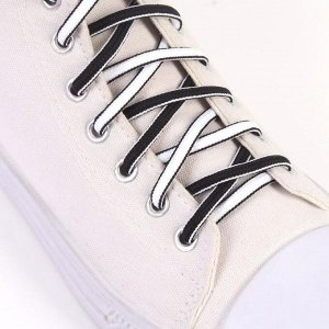ONLITOP Шнурки для обуви, пара, круглые, d = 5 мм, 110 см, цвет чёрный/белый