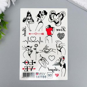 СИМА-ЛЕНД Татуировка на тело &quot;Девушки, сердечки&quot; 10х15 см