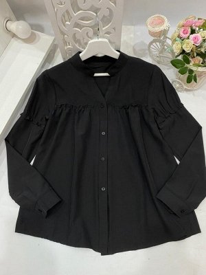 Рубашка Женская 4004 "Однотон - Сборка" Черная