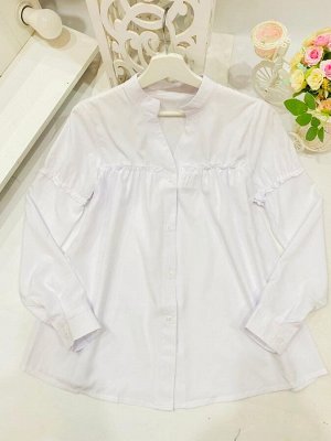 Рубашка Женская 4004 "Однотон - Сборка" Белая