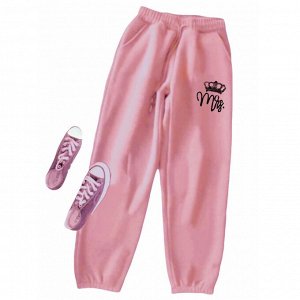 Спортивные штаны женские 3503 "Корона + Надпись" Розовые