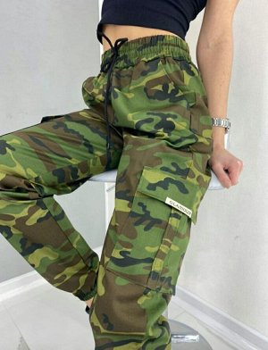 Спортивные штаны женские 4504 "Камуфляжные" №3