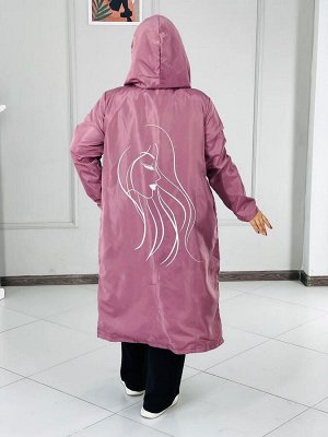 Женская Одежда 10001 "Однотон - Силуэт На Спине" Розовая
