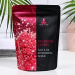 Скраб-шиммер для тела Vealux Sparkling Cherry искрящийся, с маслом вишни и экстрактом ацеролы, 200 г